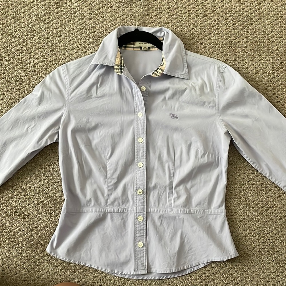 Burberry Womens Button Down (Blue/Purple/Periwinkle Color) Size XS